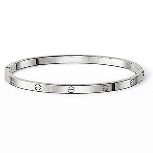 Love Screwdriver Platinum Silver Thin Version Bangle Bracelet No Stones